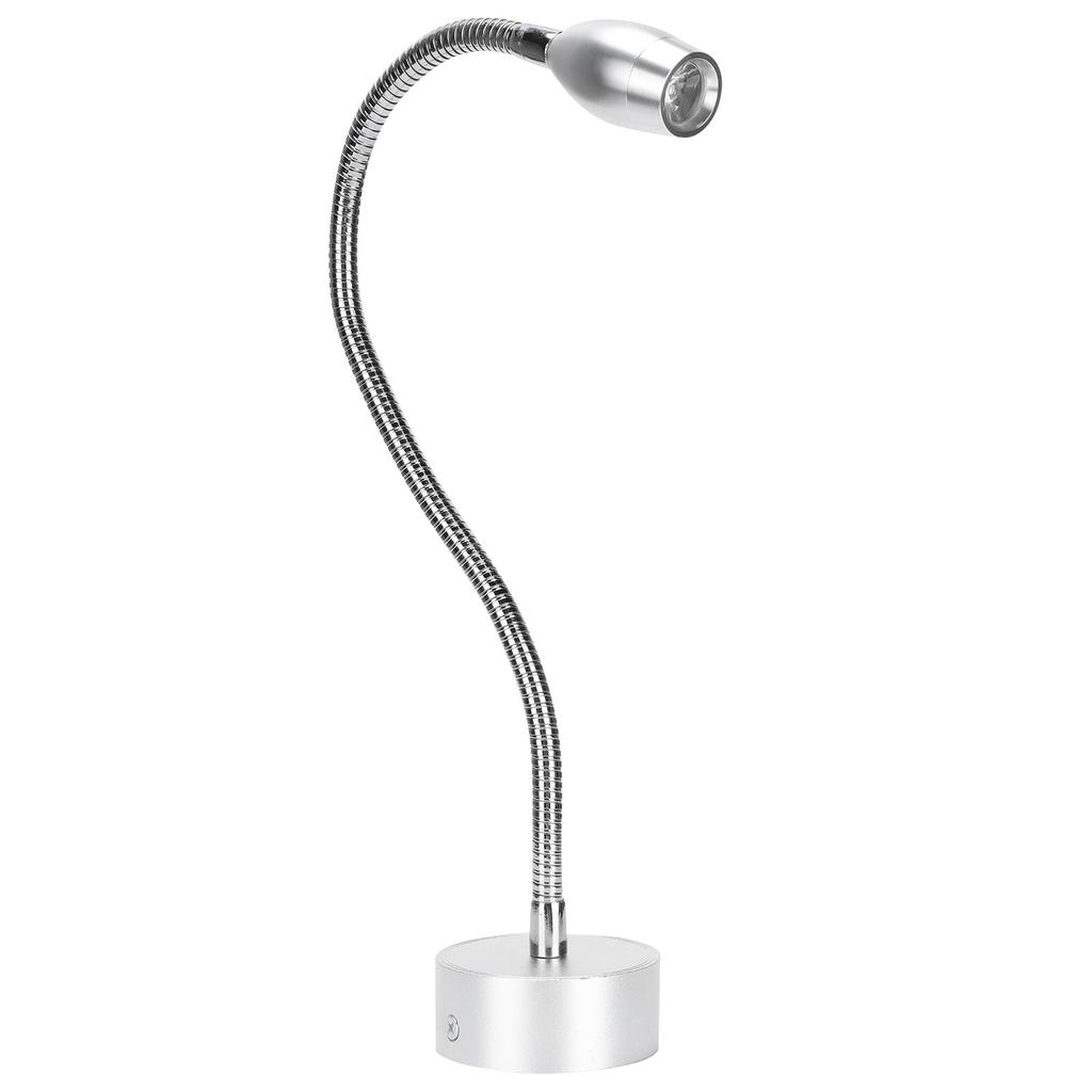 Aluminum Alloy LED Work Wall Light Flexible Gooseneck Table Wall Light (Wiring 110‑240V) Silver 6000K