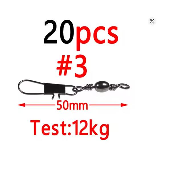 50/20/10pcs 17 Sizes Alloy Copper Barrel Crane Swivel with Solid Ring Interlock Snap Saltwater Fising Rigs Connector Accessories