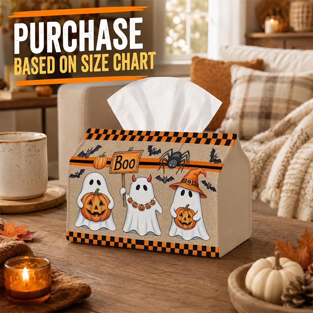 1pc Halloween Party Tissue Box,Playful Spooky,Multifunctional Tissue Holder, Figure Lantern Spider,Outdoor Picnic Party Supplies,Desktop Tissue Storag