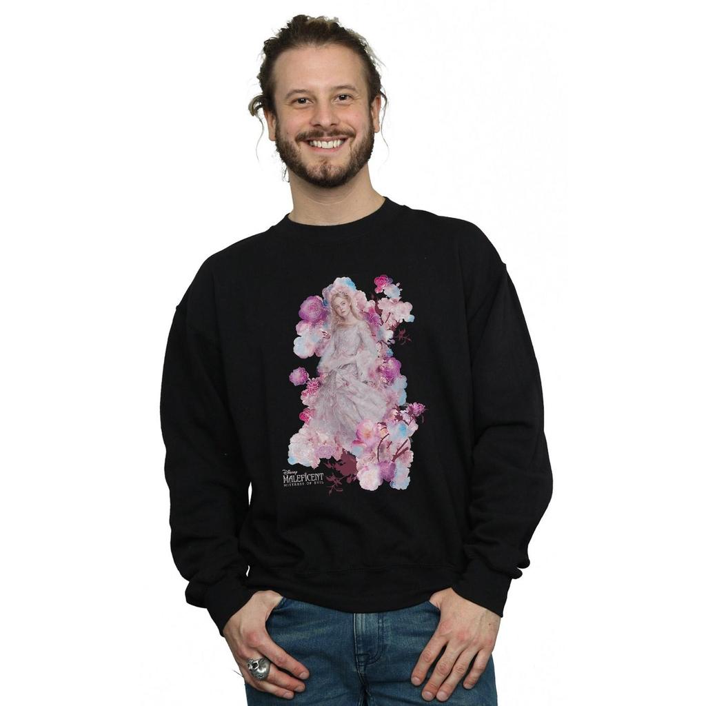 Disney Mens Maleficent Mistress Of Evil Aurora Rose Bush Sweatshirt