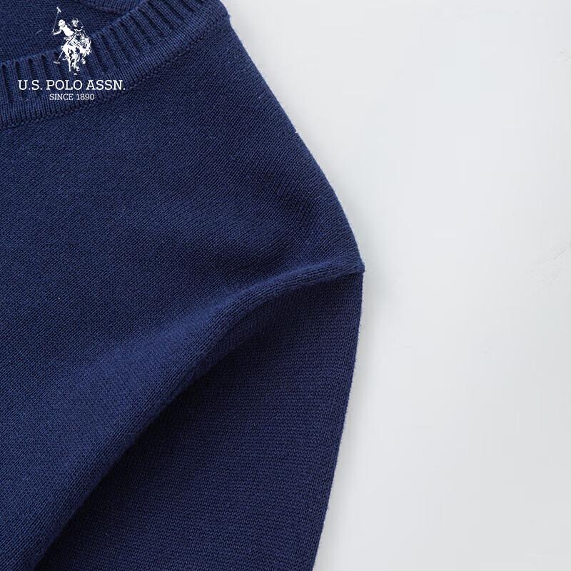 U.S. Polo Assn. Мужской вязаный свитер с V-образным вырезом из чистого хлопка