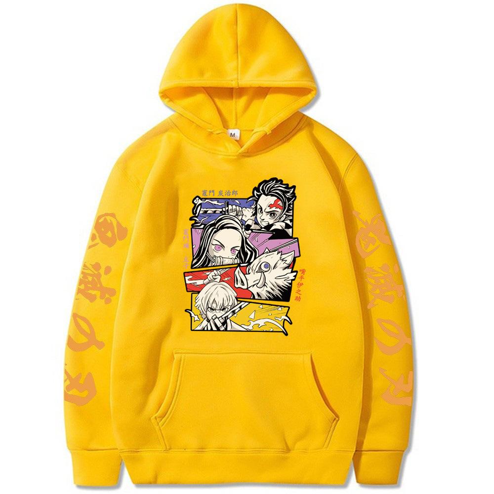 Японское аниме Танджиро Камадо Мицубоси Ёсинобу Худи с узором для мужчин и женщин Дизайнерский пуловер Мужские флисовые худи