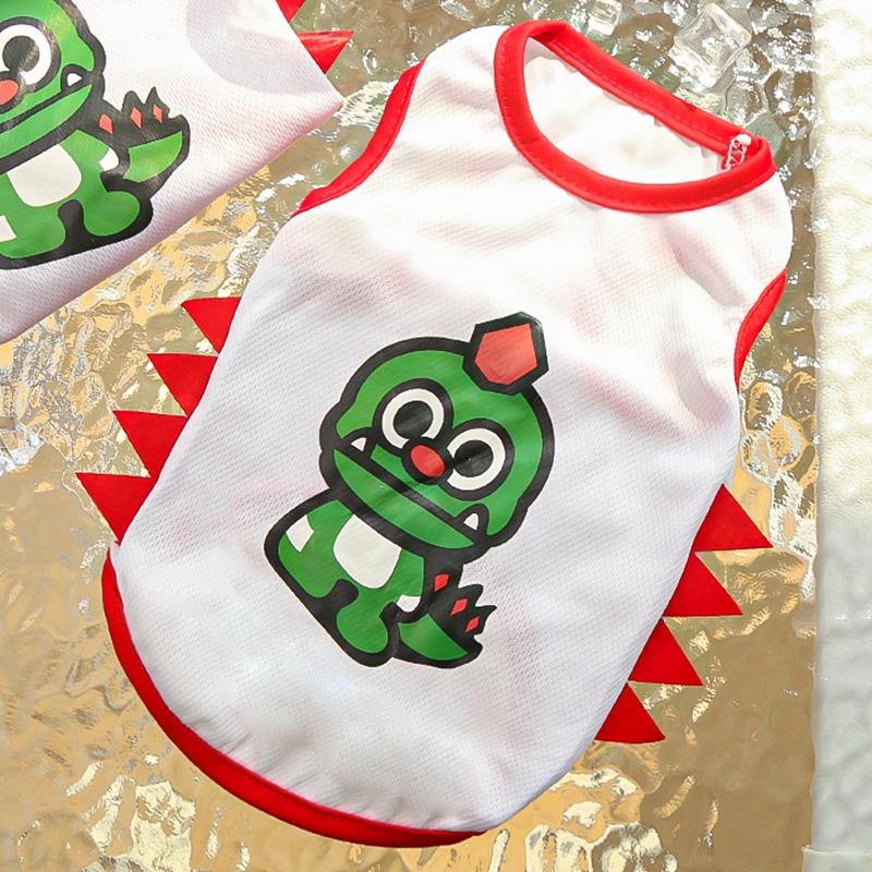 Весенне-летняя новая одежда для домашних животных, собак и кошек, товары для собак, сетчатые жилеты с динозаврами, товары для защиты от солнца для улицы