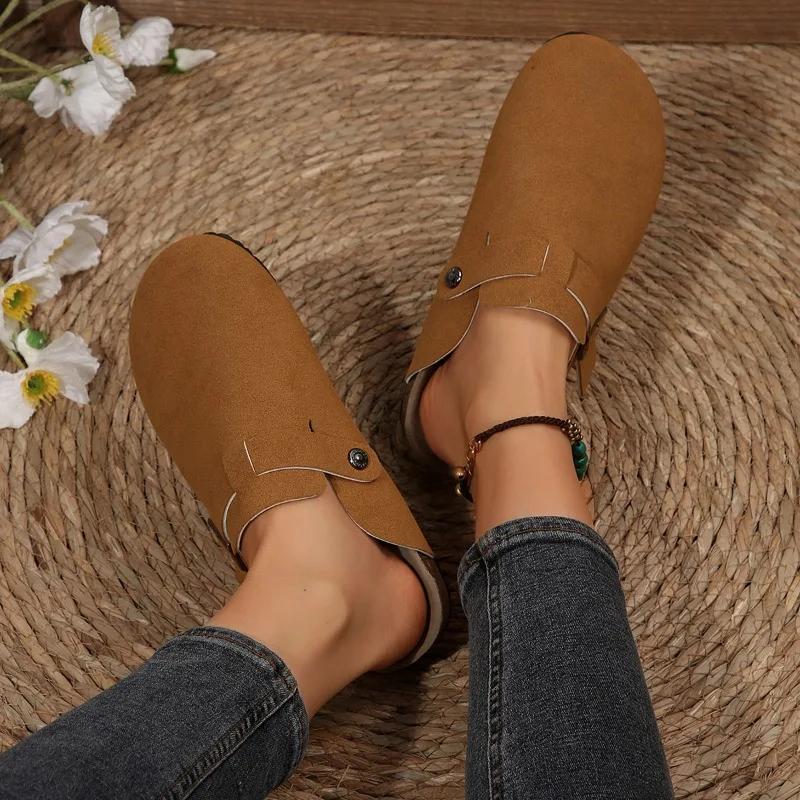 2025 Brand Shoes for Women Closed Toe Women's Slippers Belt Buckle Outdoor Best Seller Plus Size Solid Flat Slippers