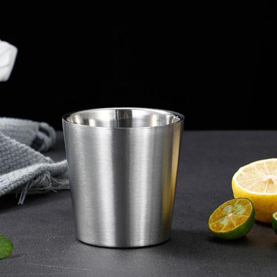 201 Нержавеющая стальная чашка штабелируемая кружка для питья с двойными стенками и вакуумной изоляцией для кофе