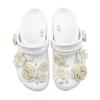 Crocs Классические клоги на платформе EVA ZR Zhiran Immortal Bone Flower Pearl Французская ручная роспись Универсальные дырочные туфли Унисекс Белый