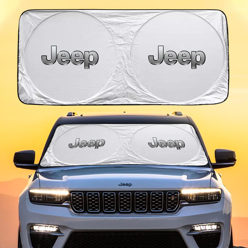 Car Windshield Sun Shade Visor UV Protection Shield For Jeep Grand Cherokee Wrangler JK Gladiator Compass Renegade Patriot Liber AJU1