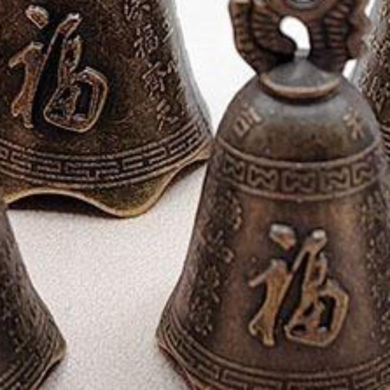 Фэн-шуй колокольчики Винтажные Цинковый сплав Китайское благословение Автомобиль Сад Дверь Подвесные Музыка ветра Декор
