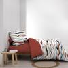Housse couette + 2 taies polycoton 220 x 240 cm Vaguelines rouge