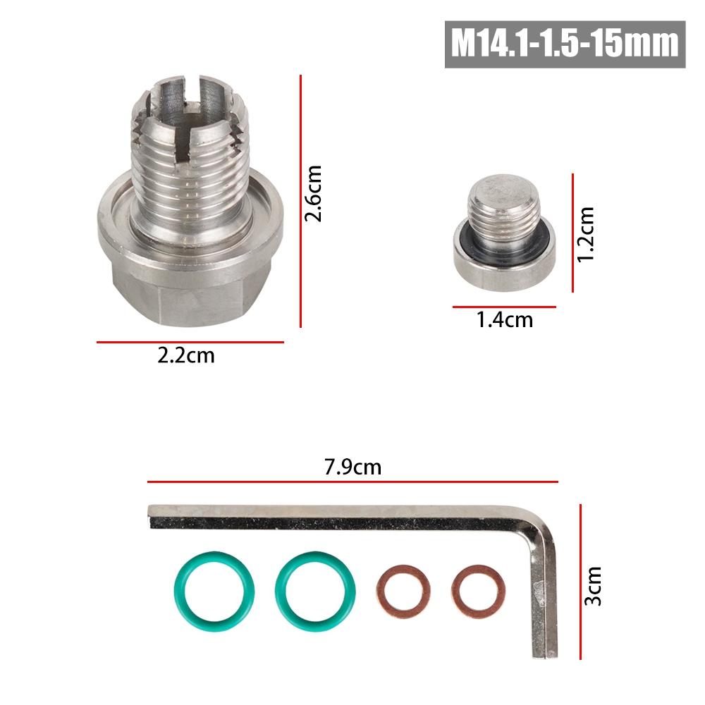 M12.1-1.25/1.5/1.75 M14 M16 M18 x 15mm Oil Drain Plug Oversize Piggyback Stainless Steel Self Tapping Oil Pan Thread Repair Kit