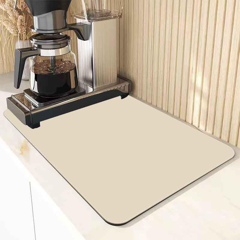 Minimalist Solid Color Absorbent Quick-Dry Coffee Maker Mat for Kitchen Countertops and Dining Tables