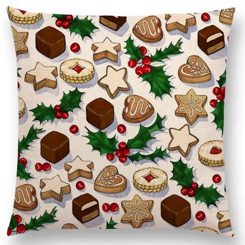 Новый Милый Рождественский Подарок Фрукты Тыква Мороженое Интересное Искусство Красочный Декоративный Узор Наволочка Подушка для Дивана