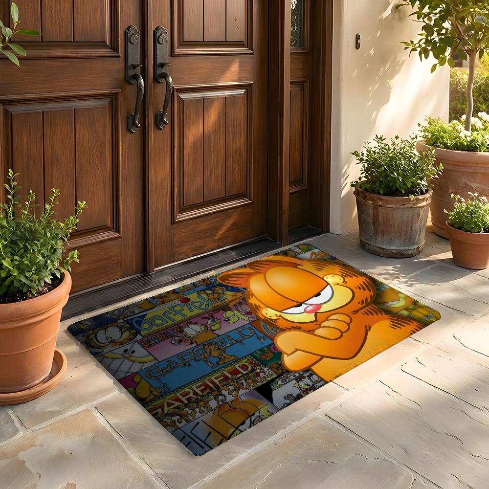 Floor Mat Soft Flannel Rug Non Slip Absorbent Mat for Bathroom Bedroom Home Decor A G G Garfield