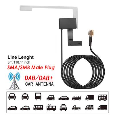 SMA/SMB разъем DAB/DAB+ Enhance Devices Автомобильная радиоантенна Антенна для крепления на лобовое стекло Усилитель сигнала для Pioneer Kenwood JVC Sony