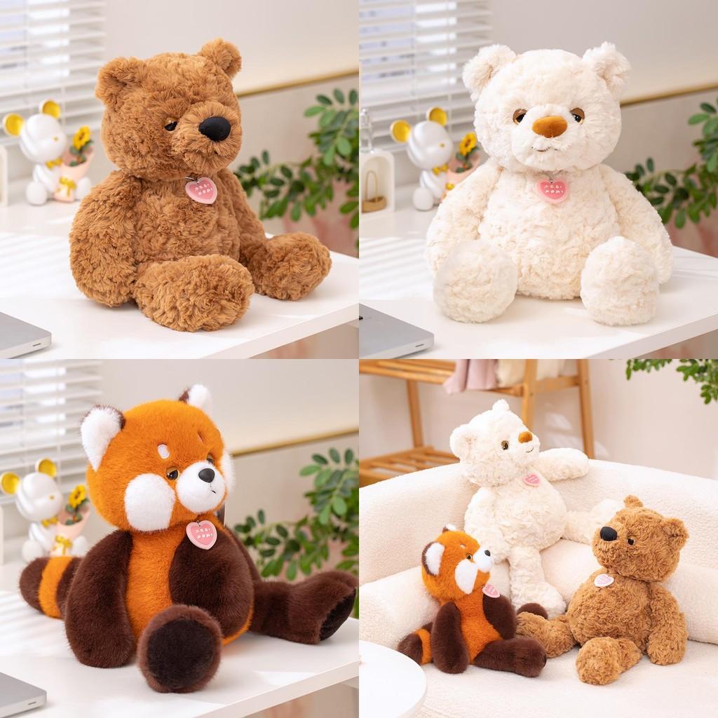 Plush Delightful Soft Bear And Raccoon Doll Ideal Gift For Girls Cozy Sleep Companion