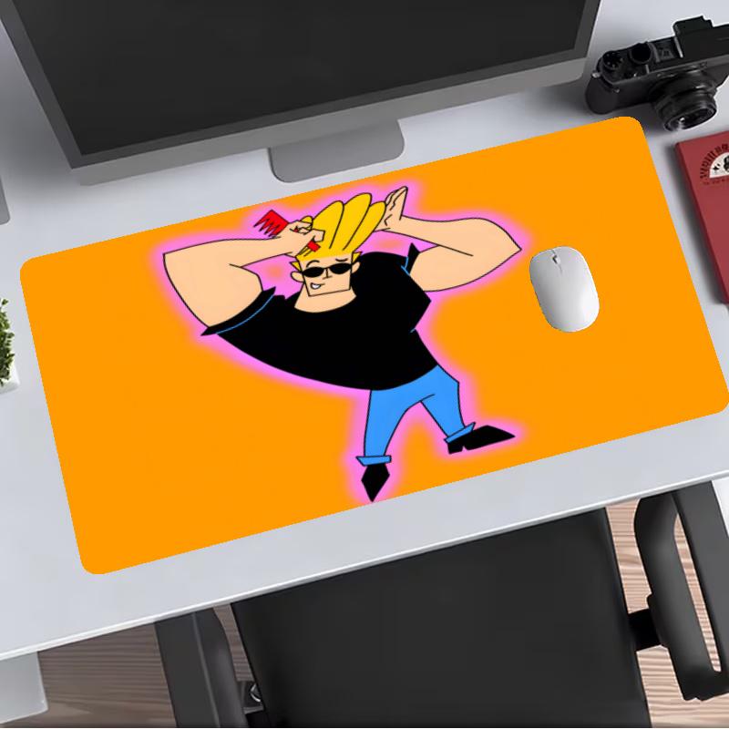 Johnny Bravo Extended Gaming Mouse Pad with Stitched Edges NonSlip Rubber Base Waterproof Desk Mat for Computer Laptop Office Gaming