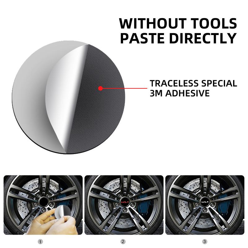 AADS1 4Pcs 56mm Car Wheel Hub Center Cap Emblem Badge Stickers For Kia Rio 2 3 K3 K5 Ceed Sportage Picanto Sorento Soul Accessories