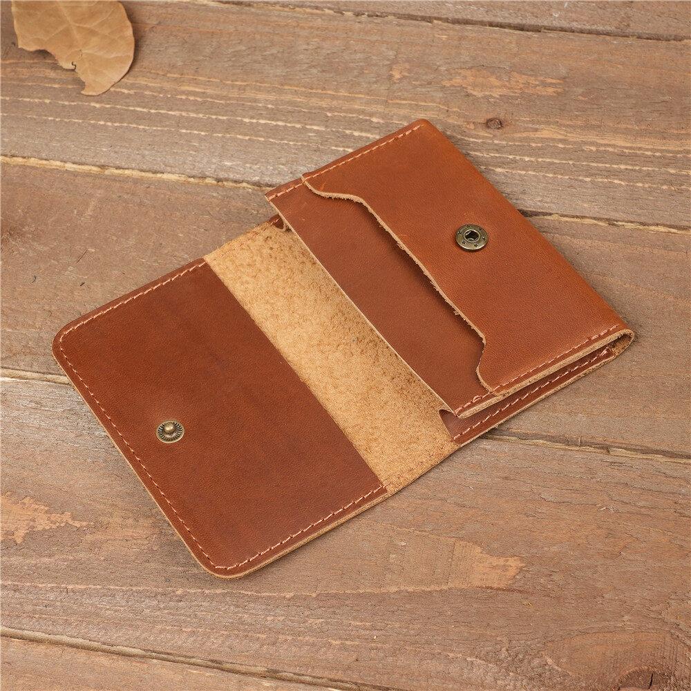 Прочный чехол для карт Crazy Horse из натуральной кожи для мужчин, тонкие простые кошельки для денег