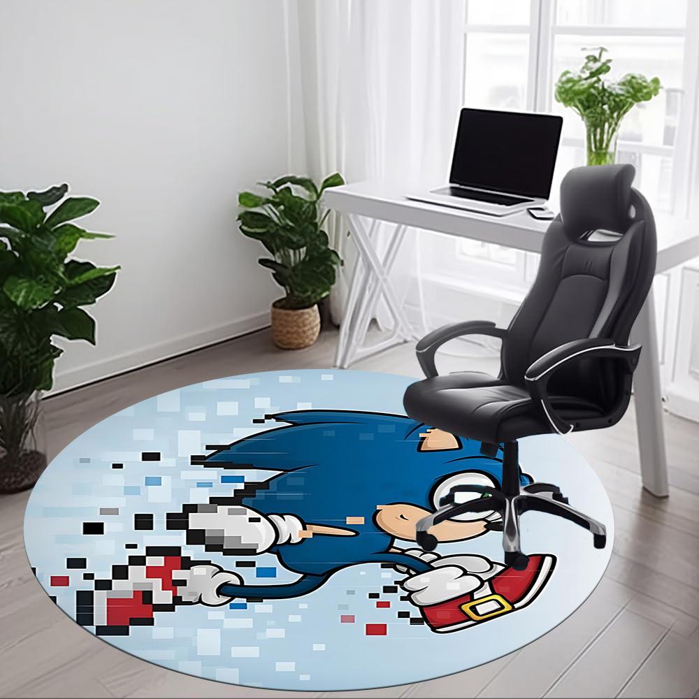 1 шт. Круглый ковер Sonic Running для офиса, под офисные стулья, спальни, гостиной, домашнего декора a0926043