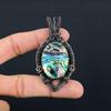Abalone Shell Gemstone Чистая медная проволока Обернутая подвеска ручной работы Уникальные ювелирные изделия