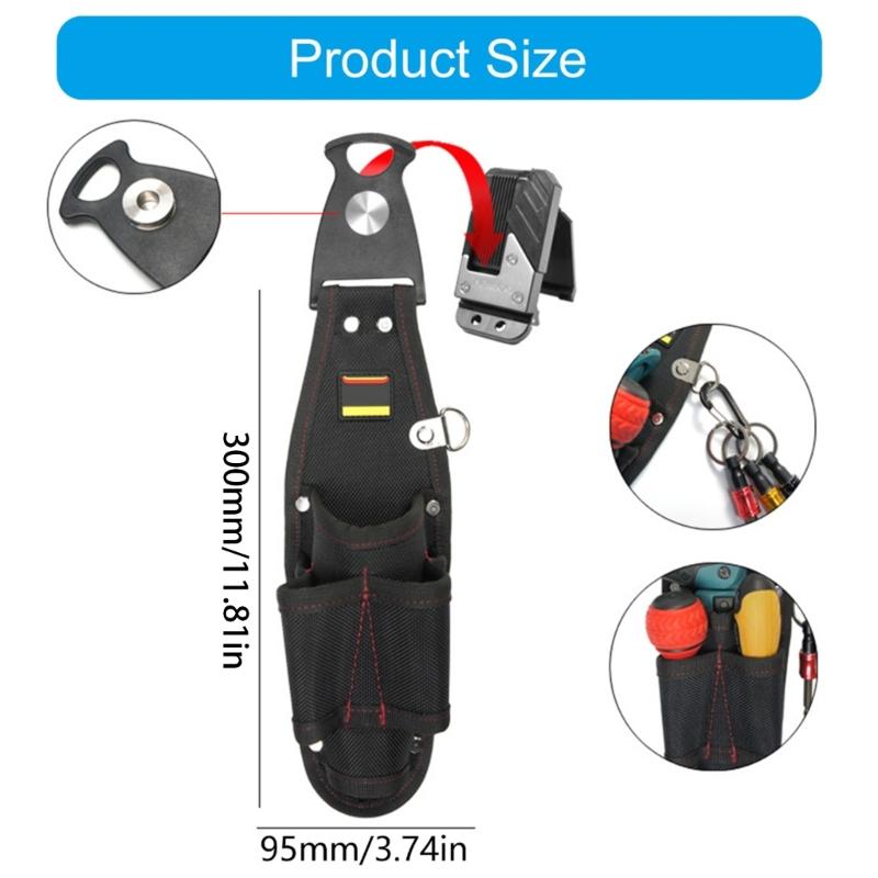 Quick Detach Rotating Waist Tool Pouches For Power Screwdrivers Practical Electrician Utility Bag Compact Carry Design