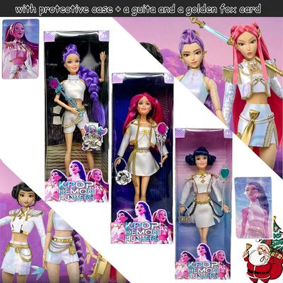 Качественный гиф| Нежная текстура Аниме K-Pop Куклы Охотников на демонов Игрушка Руми Мира Зои с волшебными палочками и сумками Подарки на день рождения Рождество