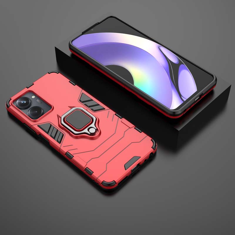 Противоударный чехол для Realme 10 11 Pro Plus 9 9i RMX3630 4G 5G Чехол с кольцом-подставкой Бронированный задний бампер для OPPO A17 A17K Чехол для телефона