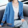 Autumn Winter Knitted Female Cardigan Loose Streetwear Knit Sweater Coat V Neck Knitted Cardigan Women Jacket