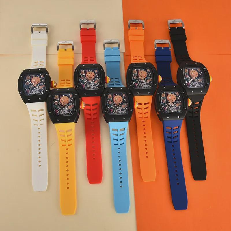 Мужские кварцевые часы из чистого белого вина с циферблатом в форме бочки, календарем и секундной стрелкой