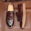 9607 Лоферы повседневная мужская обувь трендовые кожаные туфли с круглым носком британские дышащие лоферы