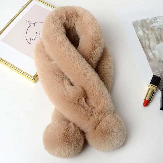 Утолщенный широкий плюшевый шарик благородный терможенский осенний шарф зимний сплошной искусственный мех