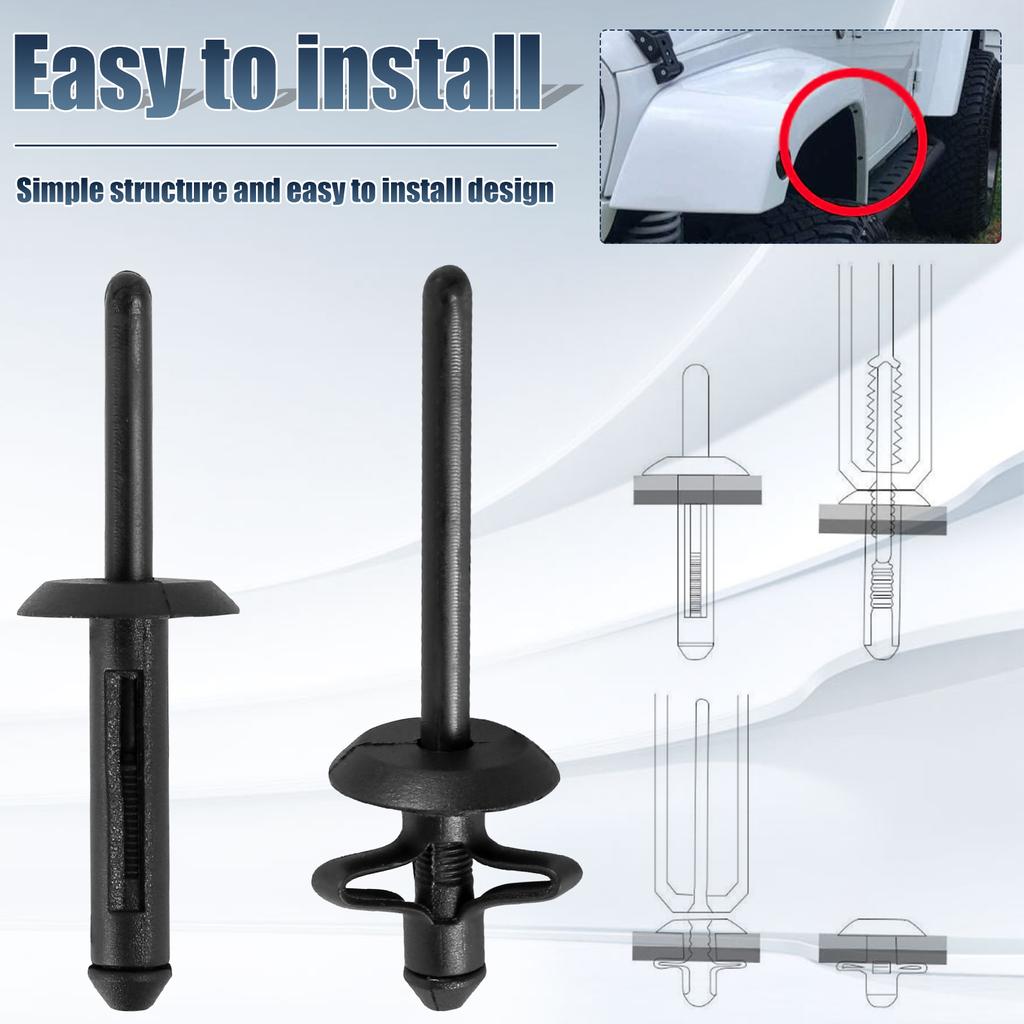 115 шт. автомобильных зажимов River, пластиковых автомобильных зажимов, 6 размеров, набор заклепок для смешанного автомобиля, сменный комплект крепежных элементов для салона автомобиля