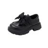 Girls and Children's Small Leather Shoes 2025 Spring and Autumn New Princess Girls Single Shoes Black Soft-soled Loafers Shoes Bow