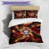 Portugal Football Printed Bedding 3 Piece Set Cozy Breathable Bed Cover Set as Housewarming Holiday Gift