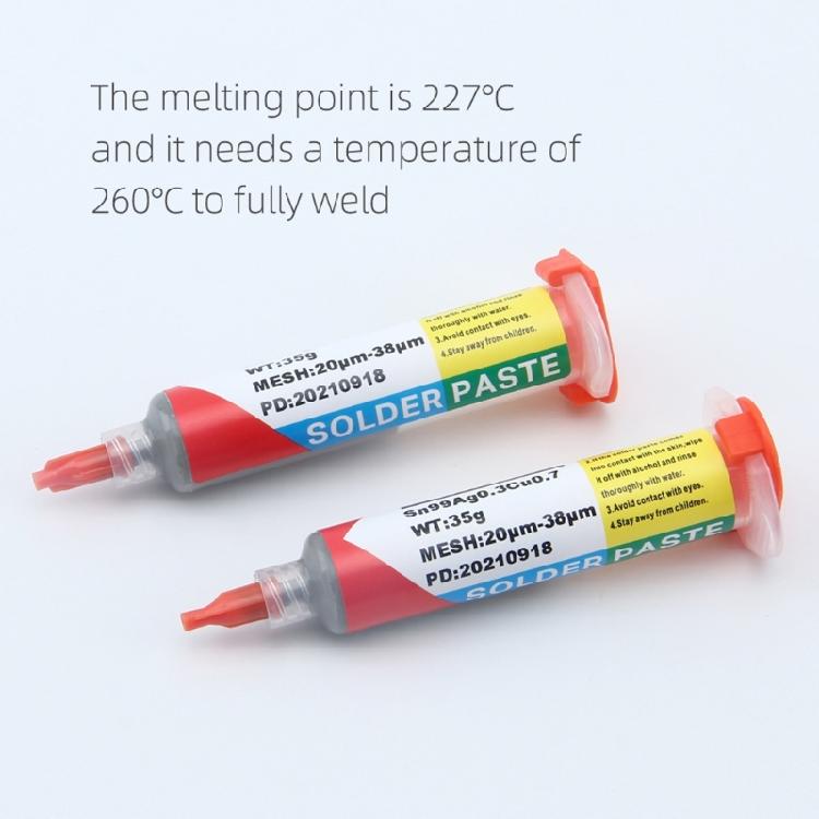 Серебряная паяльная паста для ремонта электрических компонентов, 227℃ Температура плавления, Очиститель для паяльного жала, Очищающая паста от окисления