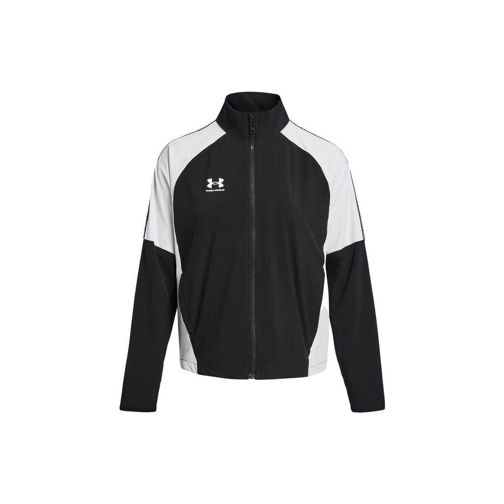 Under Armour Куртка женская, на молнии, прямая, повседневная, с длинным рукавом, в стиле ретро, со стоячим воротником, черная 1379447-001