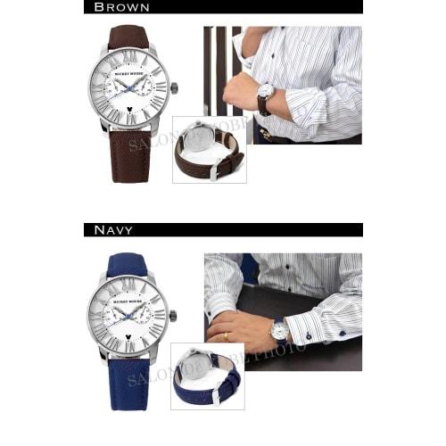 Disney Mickey Mouse Watch with Genuine Leather Strap, Men's, Women's, Pair, Unisex, Adult Disney Watch, Serial Number Included, Disney Mickey Leather