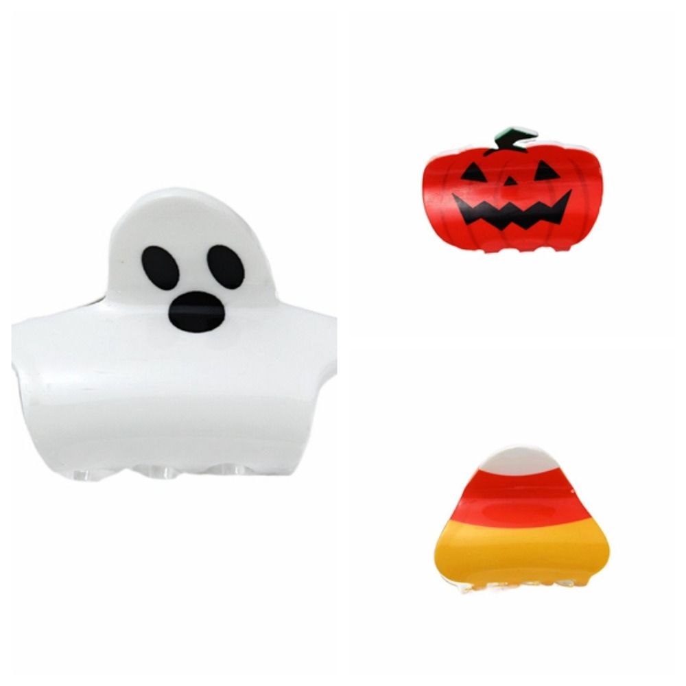 Pumpkin Pumpkin Hair Claw Acrylic Pumpkin Crab Clip Funny Ghost Claw Clip  Holiday