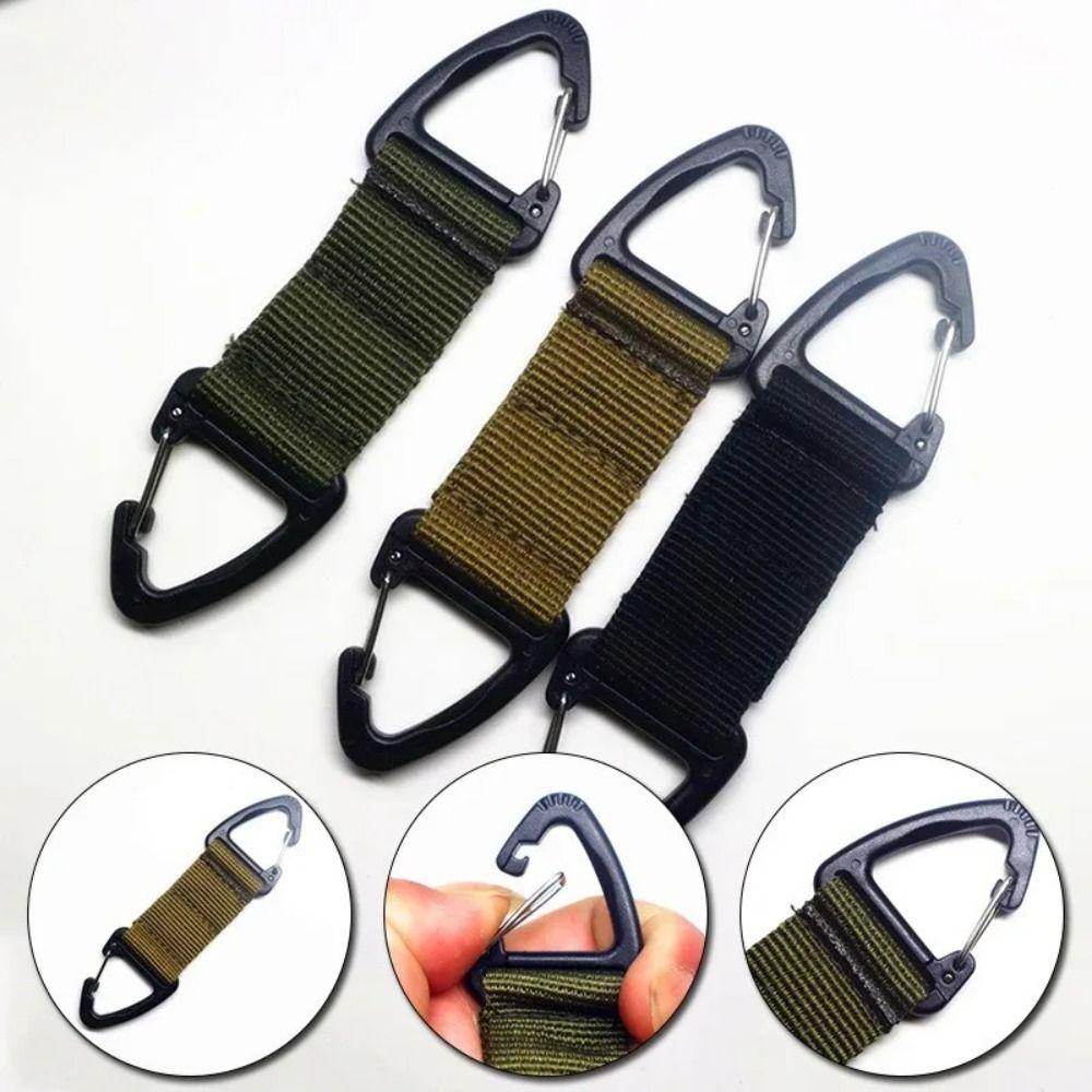 Rotatable Camping Carabiner Double-headed Webbing Belt Buckle Backpack Key Hook Backpack