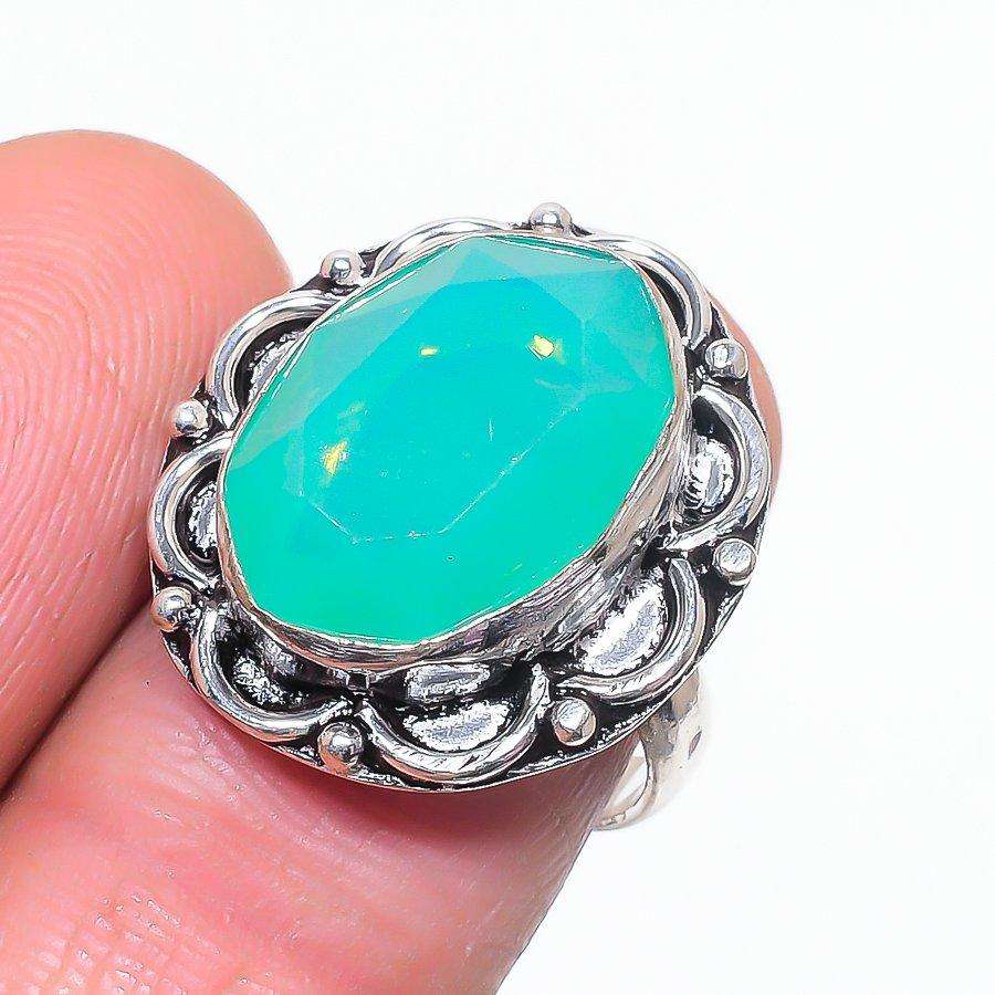 Огненный опал ручной работы серебро 925 пробы ювелирное кольцо размер 7.5 B2P60