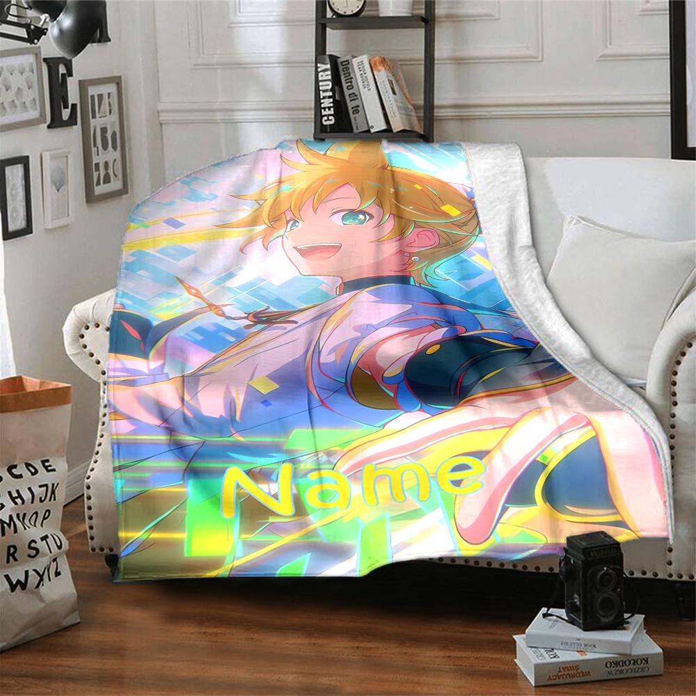 Custom Name Project SEKAI Theme Printed Blanket - Perfect for Couch, Bed, Travel & Outdoor Use | Machine Washable, Cozy & Durable.