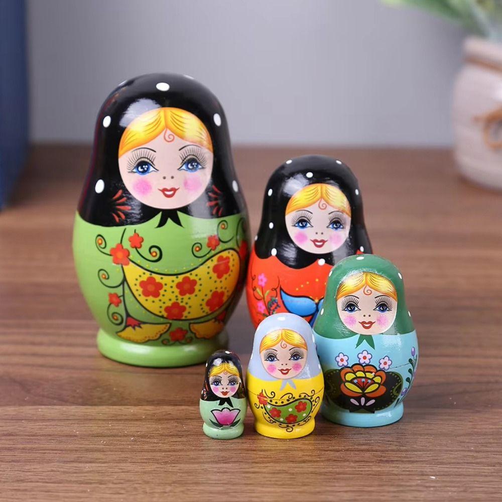 Деревянные матрешки 5 слоев, складывающиеся куклы, рождественский фестиваль, подарок, матрешка, игрушки, декор, поделки
