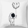 Cartoon Humor Astronaut Print Square Pillowcase Home Decor Car Sofa Cushion Cover