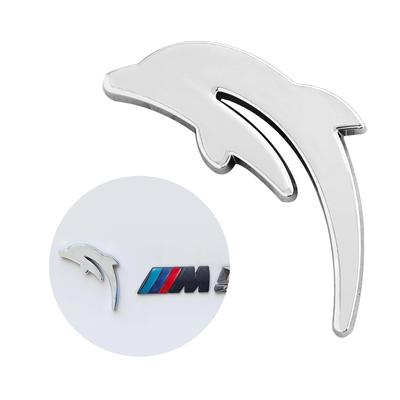 MAZERO Наклейка на автомобиль Эмблема Дельфин Милый персонаж Металлическая наклейка Дельфин Прыгающий Блестящий Цинковый сплав