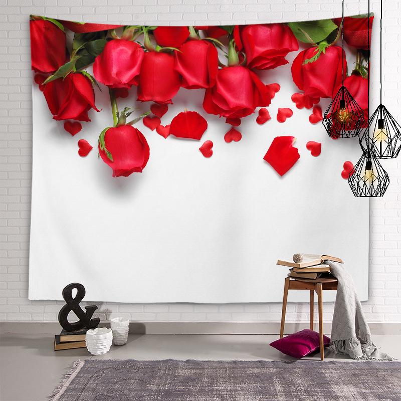 Вишневый цвет, цветок розы, настенный художественный гобелен, фон, Настенный декор, настенный декор для спальни, эстетический домашний декор
