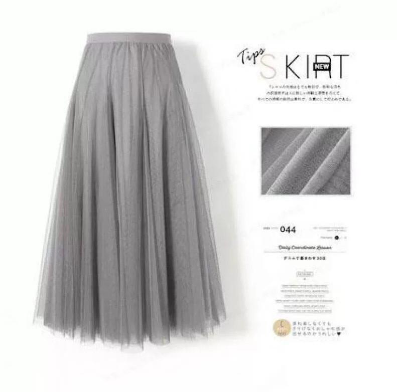 Womens Solid Pleated Elegant Midi Elastic Waist  Skirt