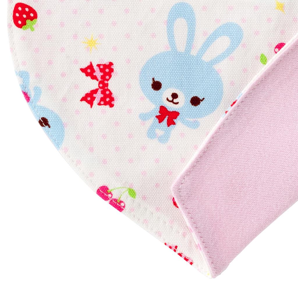 COLORFUL CANDY STYLE Bib for Neck Strap Baby Happy Bunny Friendly Bunny Dot with a pocket tissue pouch Girls, Type, Bib, Stylish, & (Polka White)