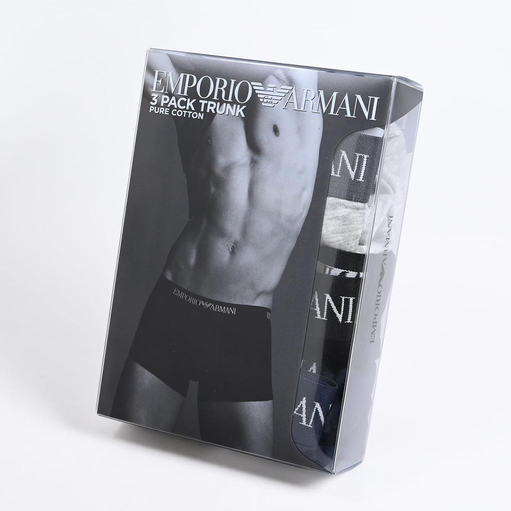 Emporio Armani Underwear Boxer Shorts 3 Pack Black Navy Gray M Size 111610 CC722 94235 M Men's [Item]