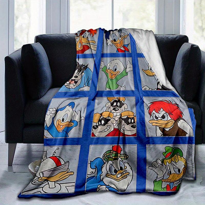 1pc Donald Duck & Friends Character Print Blanket Home Decor, Couch Throw, Outdoor, Gift for Friends, Flannel, Bedroom, Living Room, Travel