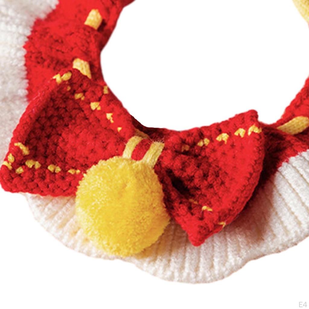 Уютный вязаный ошейник для кошек для празднования Нового года